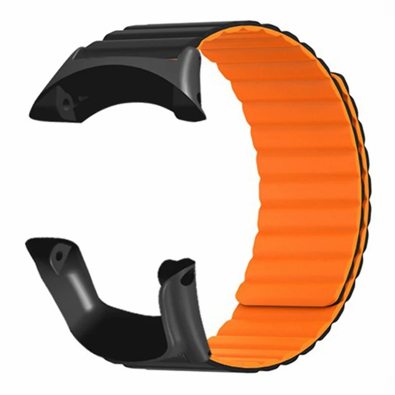 Suunto Ambit3 Peak / Ambit2 Silicone Sport Strap Magnetic Watch Band - Black+Yellow