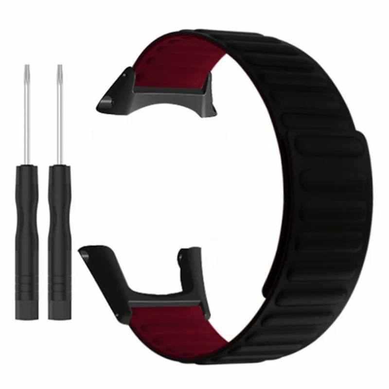 Suunto Ambit3 Peak / Ambit2 Silicone Sport Strap Magnetic Watch Band - Black+Yellow