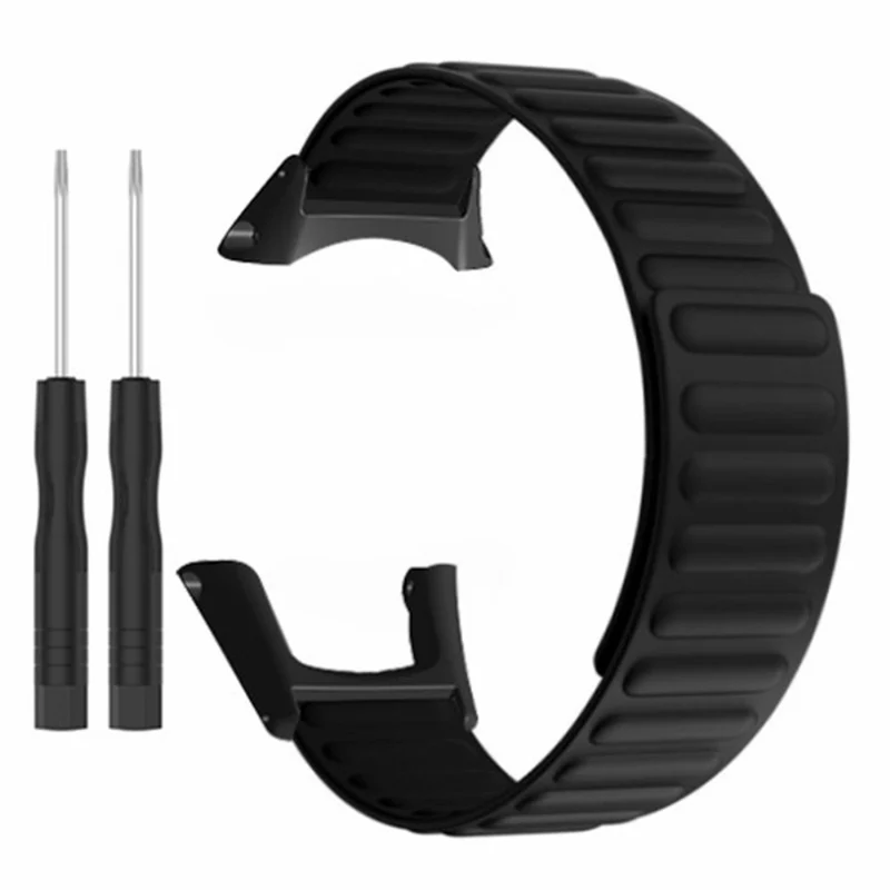 Suunto Ambit3 Peak / Ambit2 Silicone Sport Strap Magnetic Watch Band - Black+Yellow