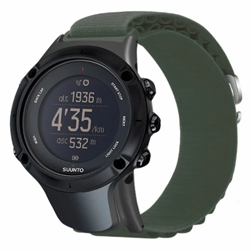 Suunto Ambit3 / Ambit3 Peak Loop Nylon Bands Sport Nylon Replacement Strap - White+Orange
