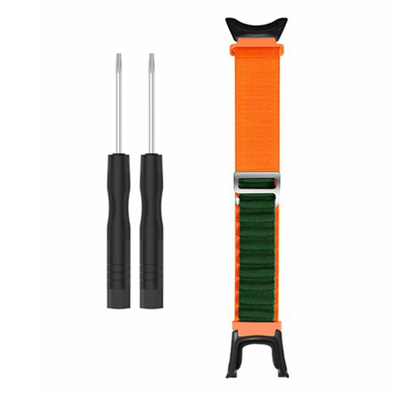 Suunto Ambit3 / Ambit3 Peak Loop Nylon Bands Sport Nylon Replacement Strap - White+Orange