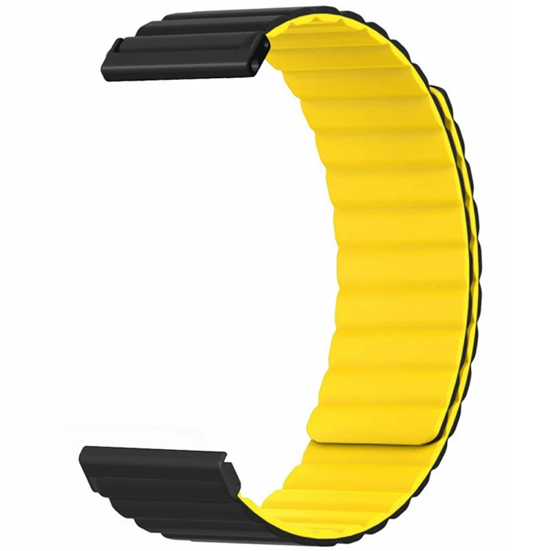Suunto Spartan Sport Wrist HR Baro / Suunto 7 Magnetic Band 24mm Silicone Watch Strap - Black+Orange