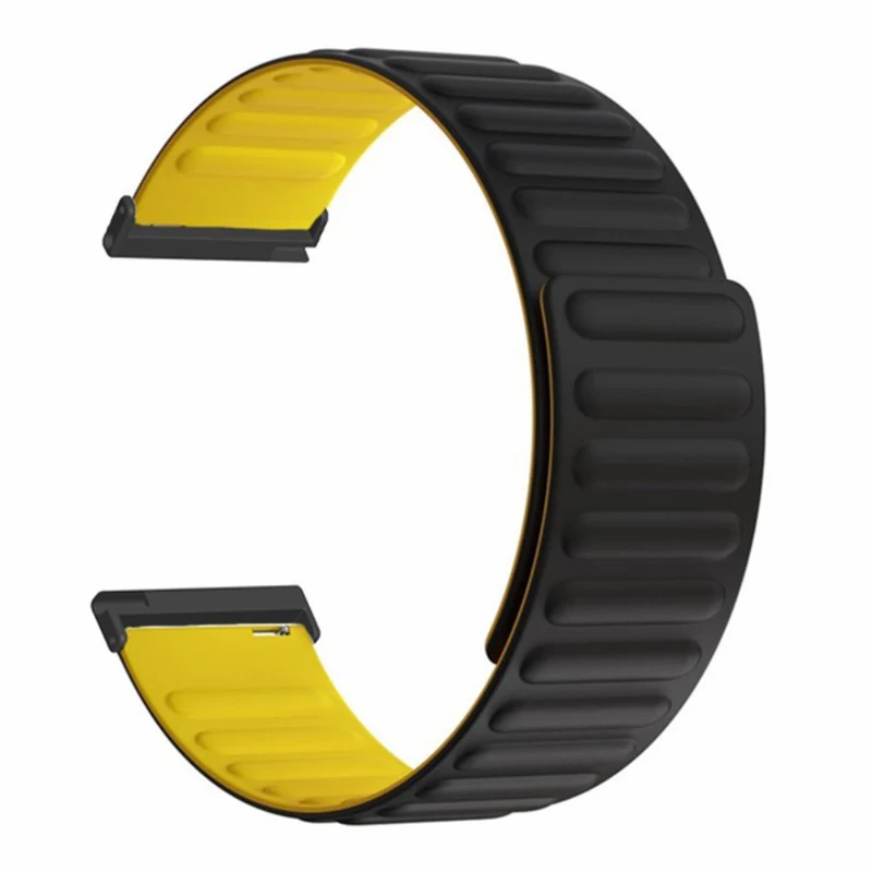 Suunto Spartan Sport Wrist HR Baro / Suunto 7 Magnetic Band 24mm Silicone Watch Strap - Black+Orange