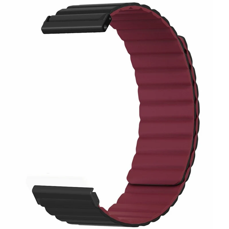 Suunto Spartan Sport Wrist HR Baro / Suunto 7 Magnetic Band 24mm Silicone Watch Strap - Black+Orange