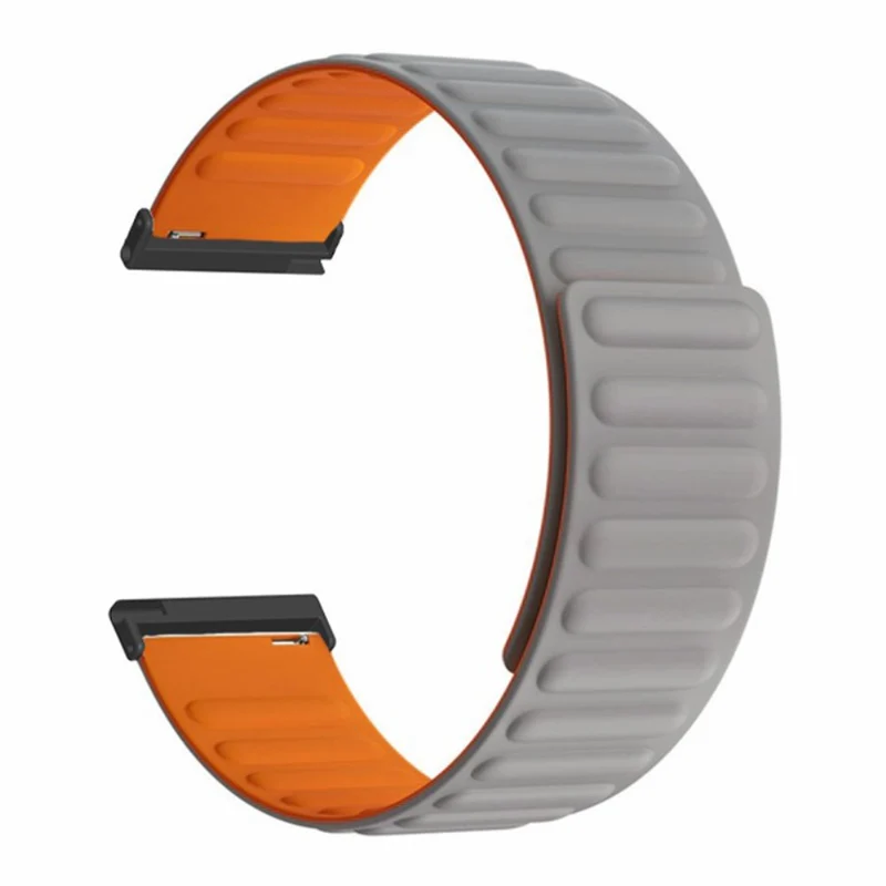 Suunto Spartan Sport Wrist HR Baro / Suunto 7 Magnetic Band 24mm Silicone Watch Strap - Black+Orange