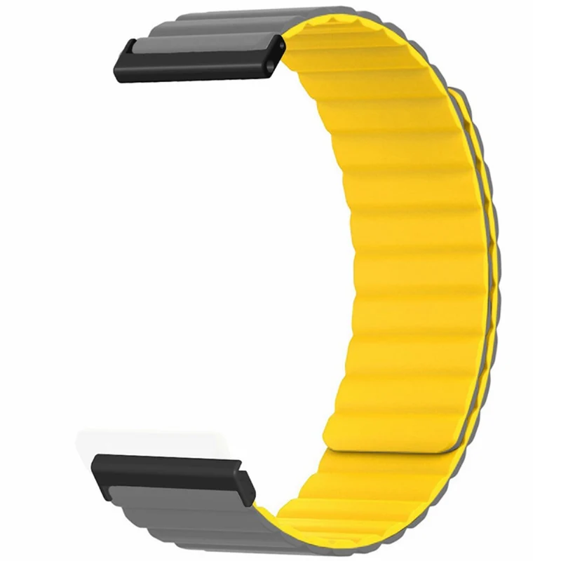 Suunto Spartan Sport Wrist HR Baro / Suunto 7 Magnetic Band 24mm Silicone Watch Strap - Black+Orange