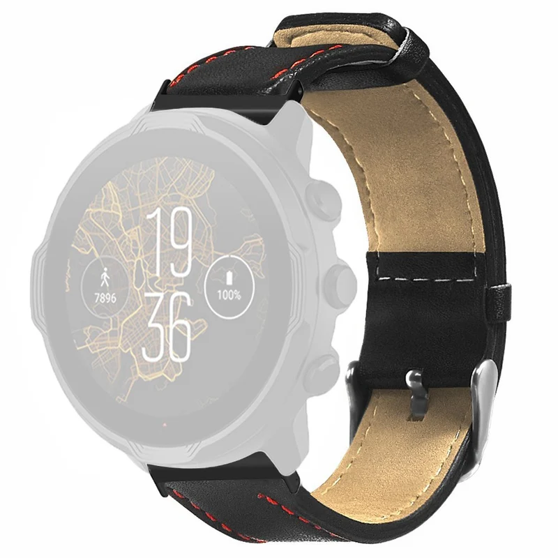 Suunto Spartan Sport Wrist HR Baro / Suunto 7 Watch Strap 24mm Genuine Cow Leather Bands