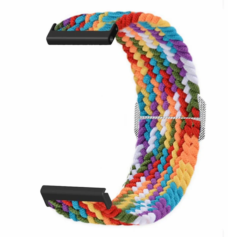 Suunto Spartan Sport Wrist HR Baro / Suunto 7 Watch Strap 24mm Braided Nylon Band - Pink+White