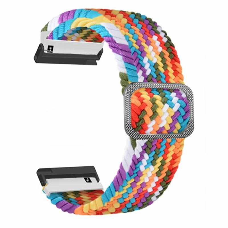 Suunto Spartan Sport Wrist HR Baro / Suunto 7 Watch Strap 24mm Braided Nylon Band - Pink+White