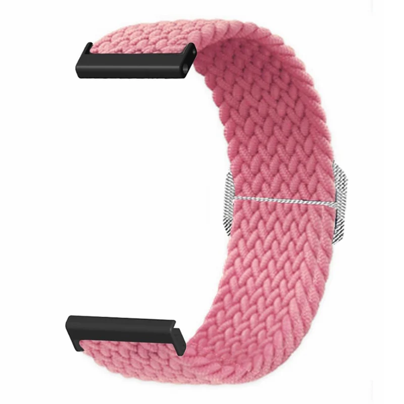 Suunto Spartan Sport Wrist HR Baro / Suunto 7 Watch Strap 24mm Braided Nylon Band - Pink+White