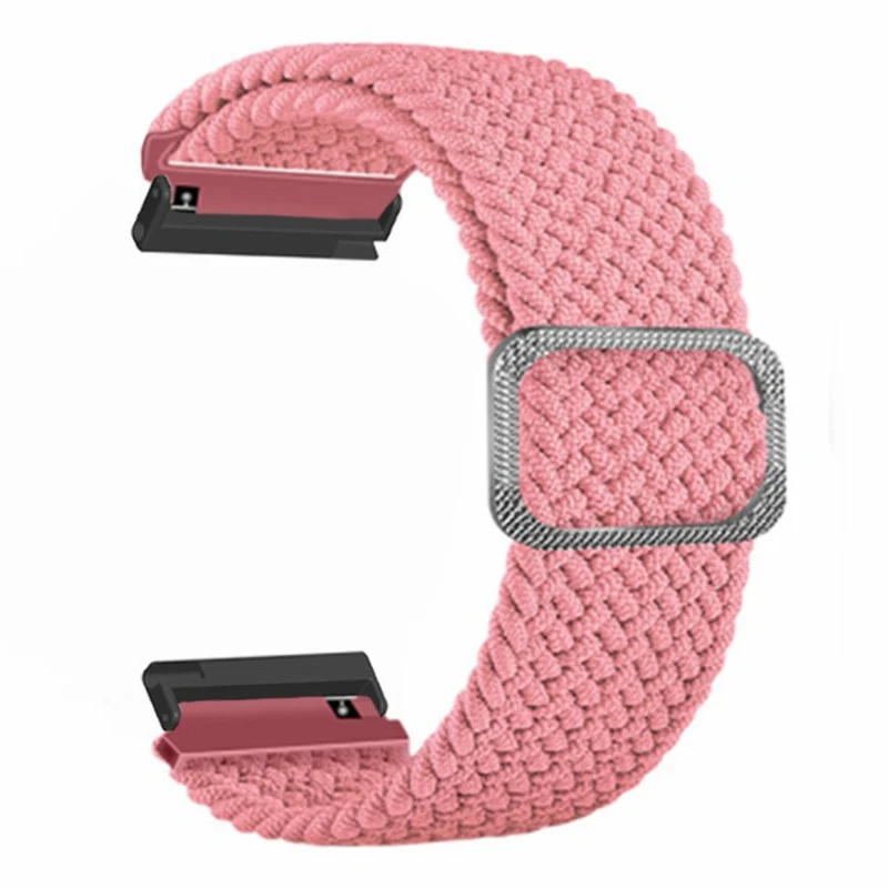 Suunto Spartan Sport Wrist HR Baro / Suunto 7 Watch Strap 24mm Braided Nylon Band - Pink+White