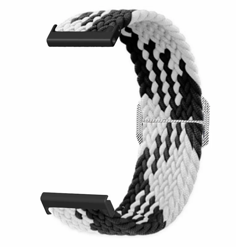 Suunto Spartan Sport Wrist HR Baro / Suunto 7 Watch Strap 24mm Braided Nylon Band - Pink+White
