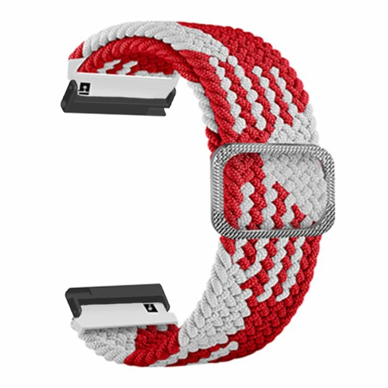 Suunto Spartan Sport Wrist HR Baro / Suunto 7 Watch Strap 24mm Braided Nylon Band - Pink+White