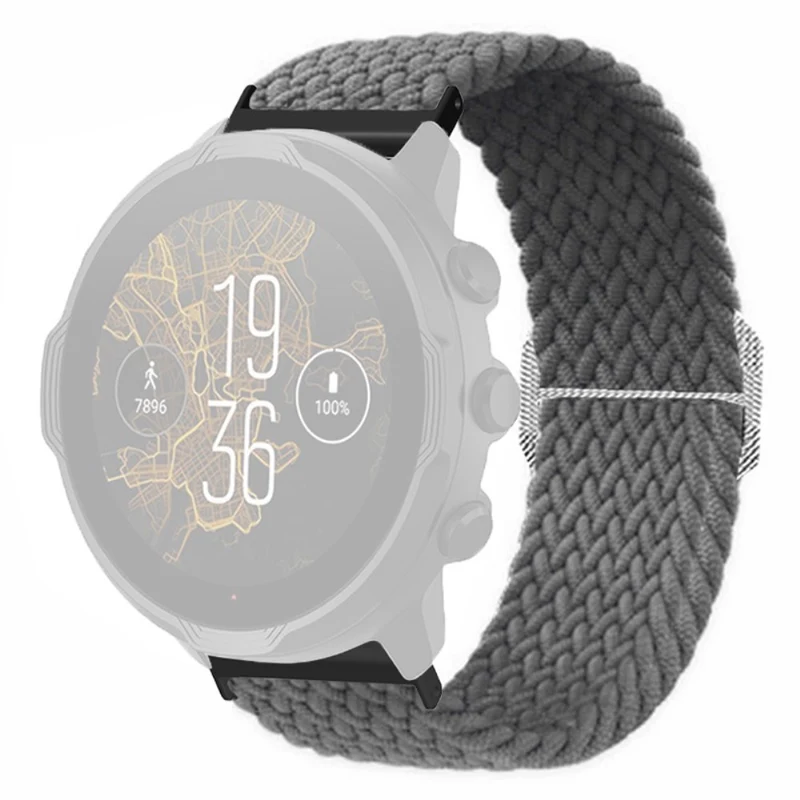 Suunto Spartan Sport Wrist HR Baro / Suunto 7 Watch Strap 24mm Braided Nylon Band - Pink+White
