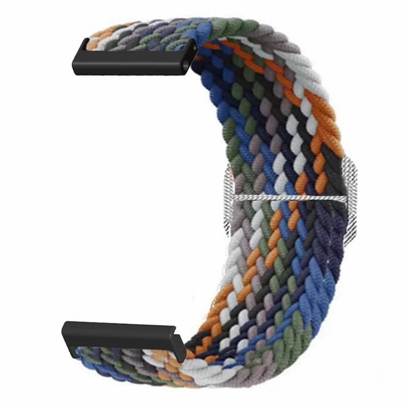 Suunto Spartan Sport Wrist HR Baro / Suunto 7 Watch Strap 24mm Braided Nylon Band - Pink+White