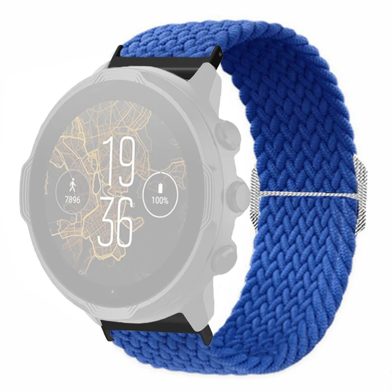 Suunto Spartan Sport Wrist HR Baro / Suunto 7 Watch Strap 24mm Braided Nylon Band - Pink+White