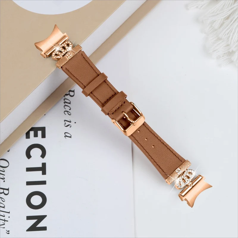 Smart Watch Strap Samsung Galaxy Watch4 / Watch 5 Genuine Cow Leather Band - Apricot