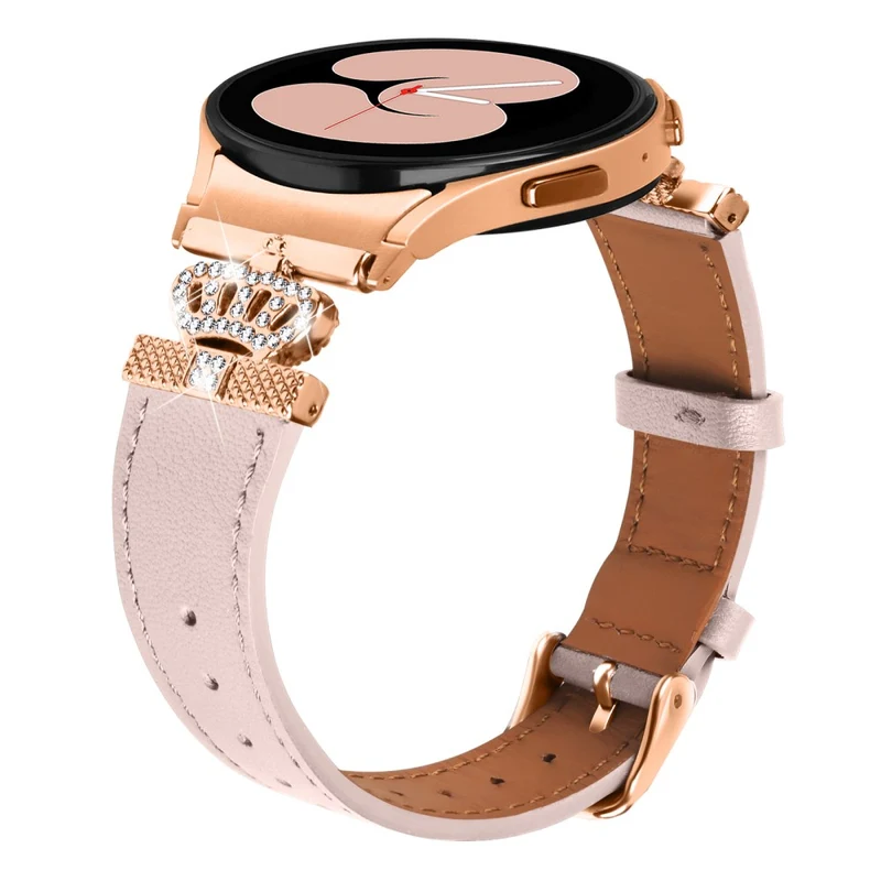 Smart Watch Strap Samsung Galaxy Watch4 / Watch 5 Genuine Cow Leather Band - Apricot