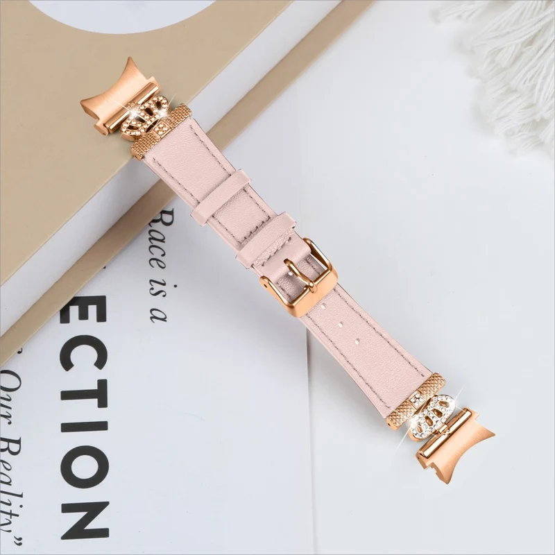 Smart Watch Strap Samsung Galaxy Watch4 / Watch 5 Genuine Cow Leather Band - Apricot
