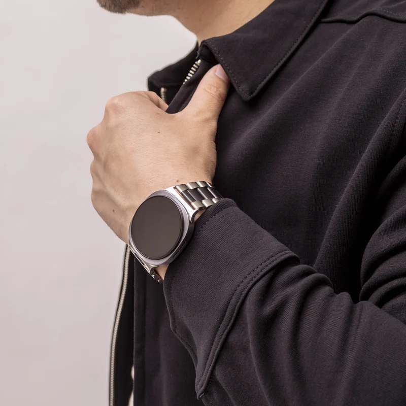 Bandz Samsung Galaxy Watch 9 - 40mm Stahlarmband 'Classic' (Silber/Schwarz)