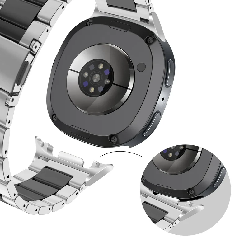 Bandz Samsung Galaxy Watch 9 - 40mm Stahlarmband 'Classic' (Silber/Schwarz)