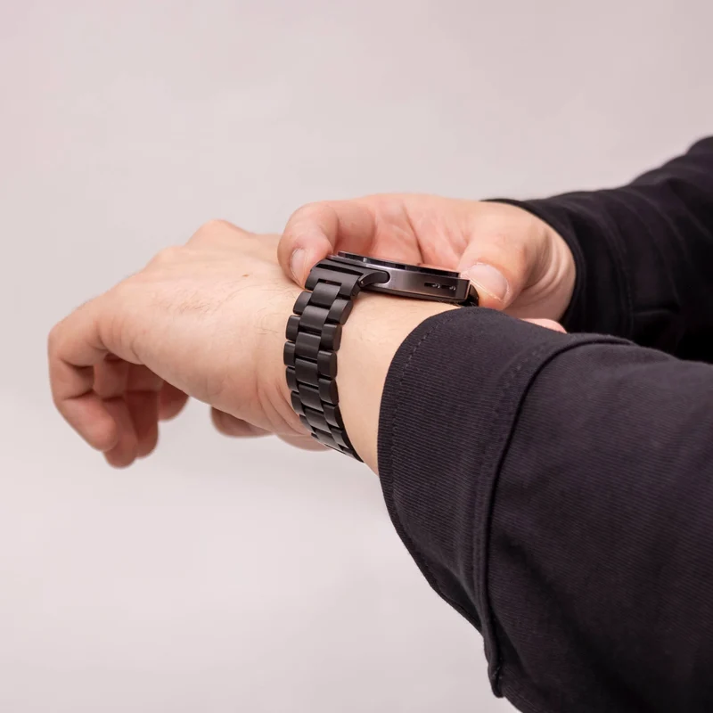 Bandz Samsung Galaxy Watch 9 - 44mm Stahlarmband 'Classic' (Schwarz)