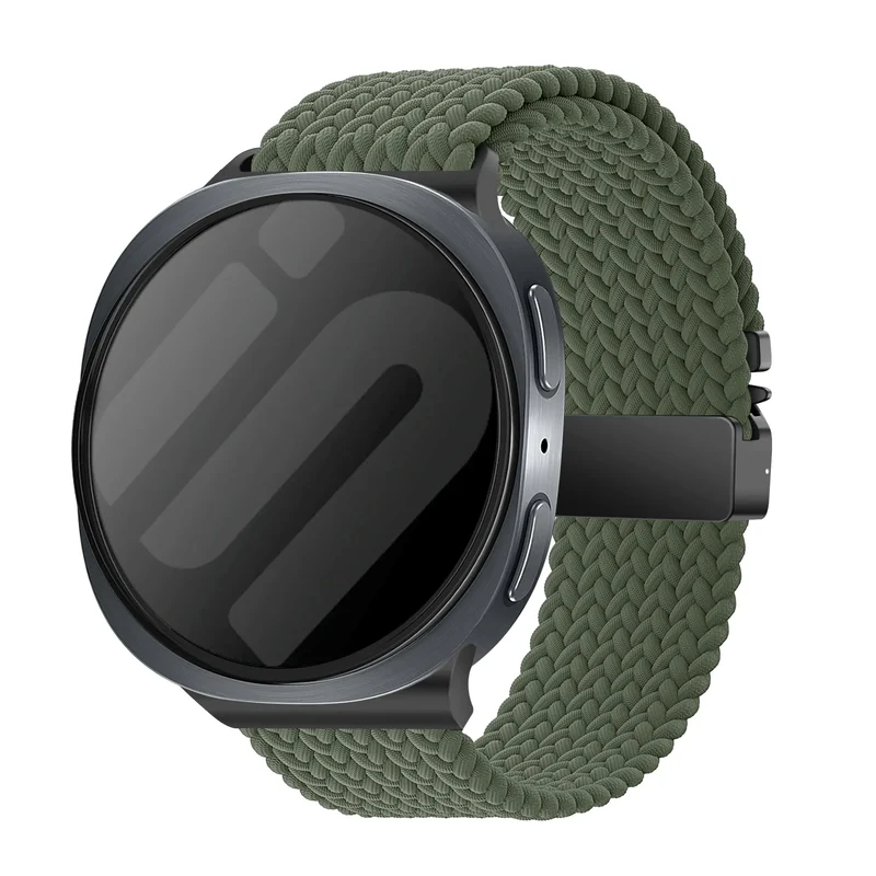 Samsung Galaxy Watch 9 - 40mm Geflochtenes Armband mit P-Schnalle (Armeegrün)