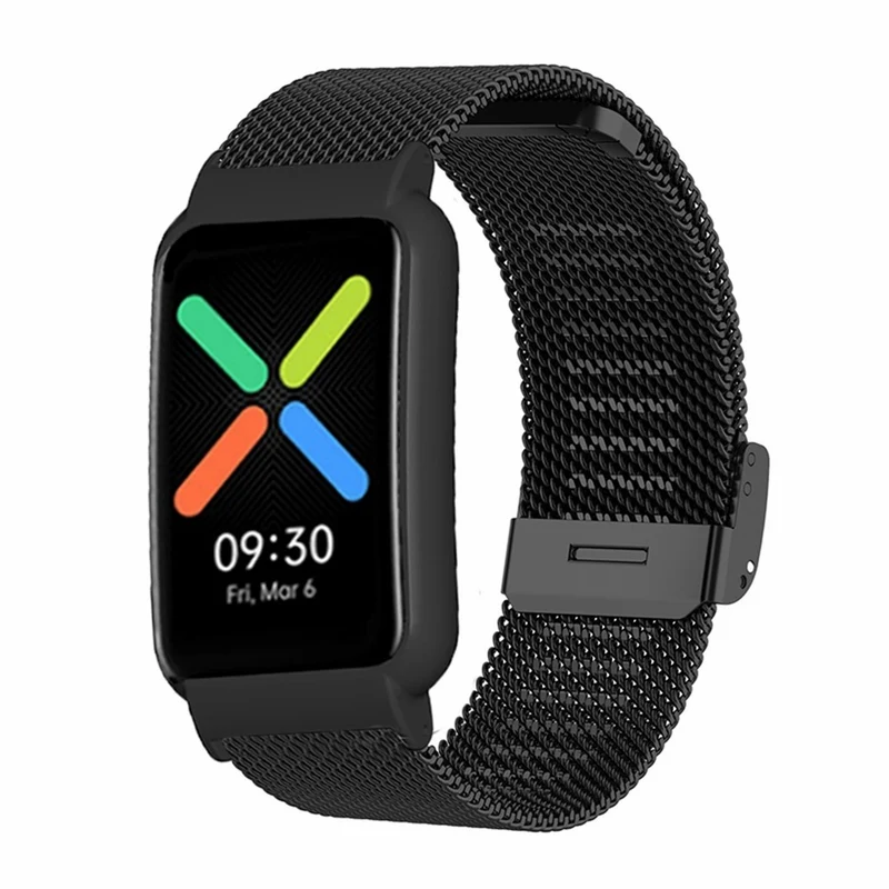 Milanese Metal Watch Band for Oppo Watch Free Replacement Wrist Strap with Watch Case