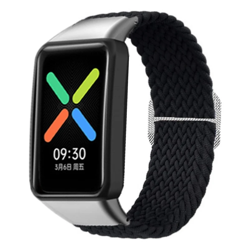 Braided Elastic Fabric Watch Band for OPPO Watch Free