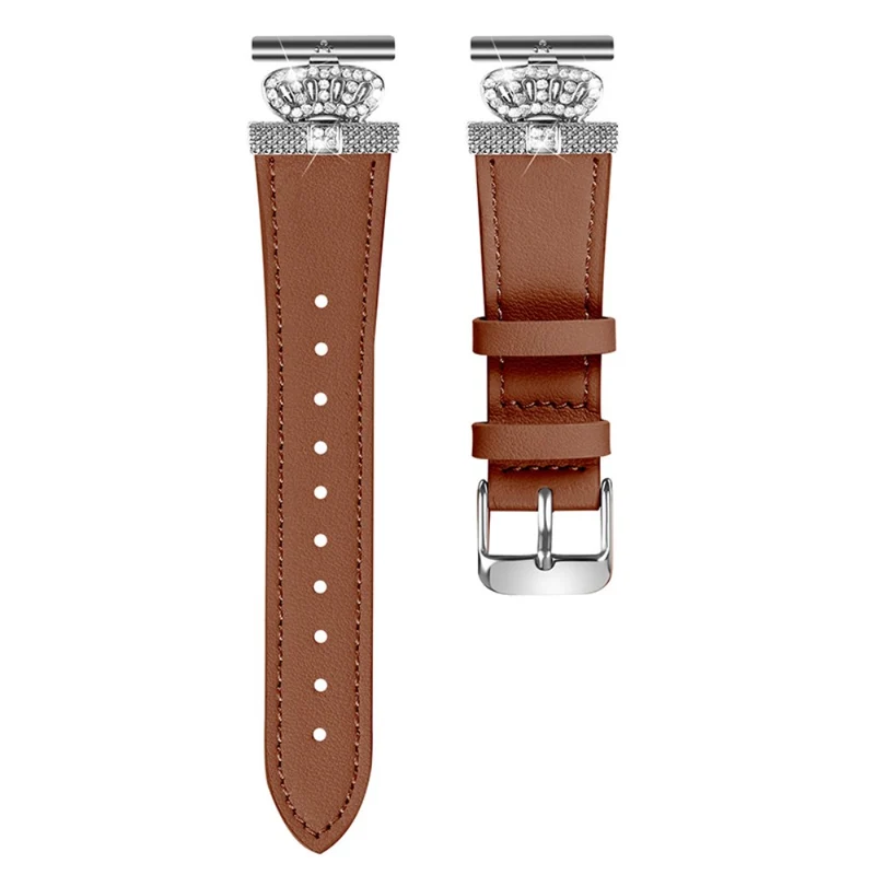 Misfit Vapor Cowhide Watch Band Rhinestone Crown Design Replace Strap