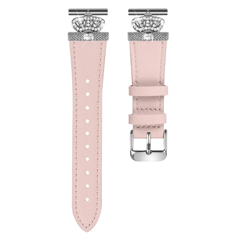 Misfit Vapor Cowhide Watch Band Rhinestone Crown Design Replace Strap