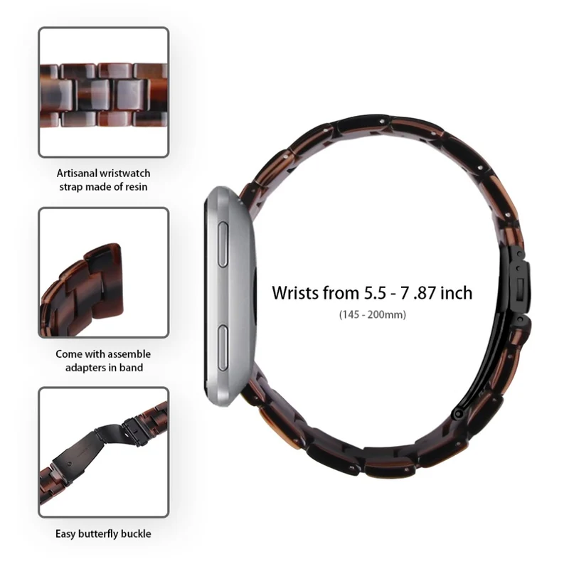 Misfit Vapor Resin Watch Strap Replacement Waterproof Watch Band - Chocolate