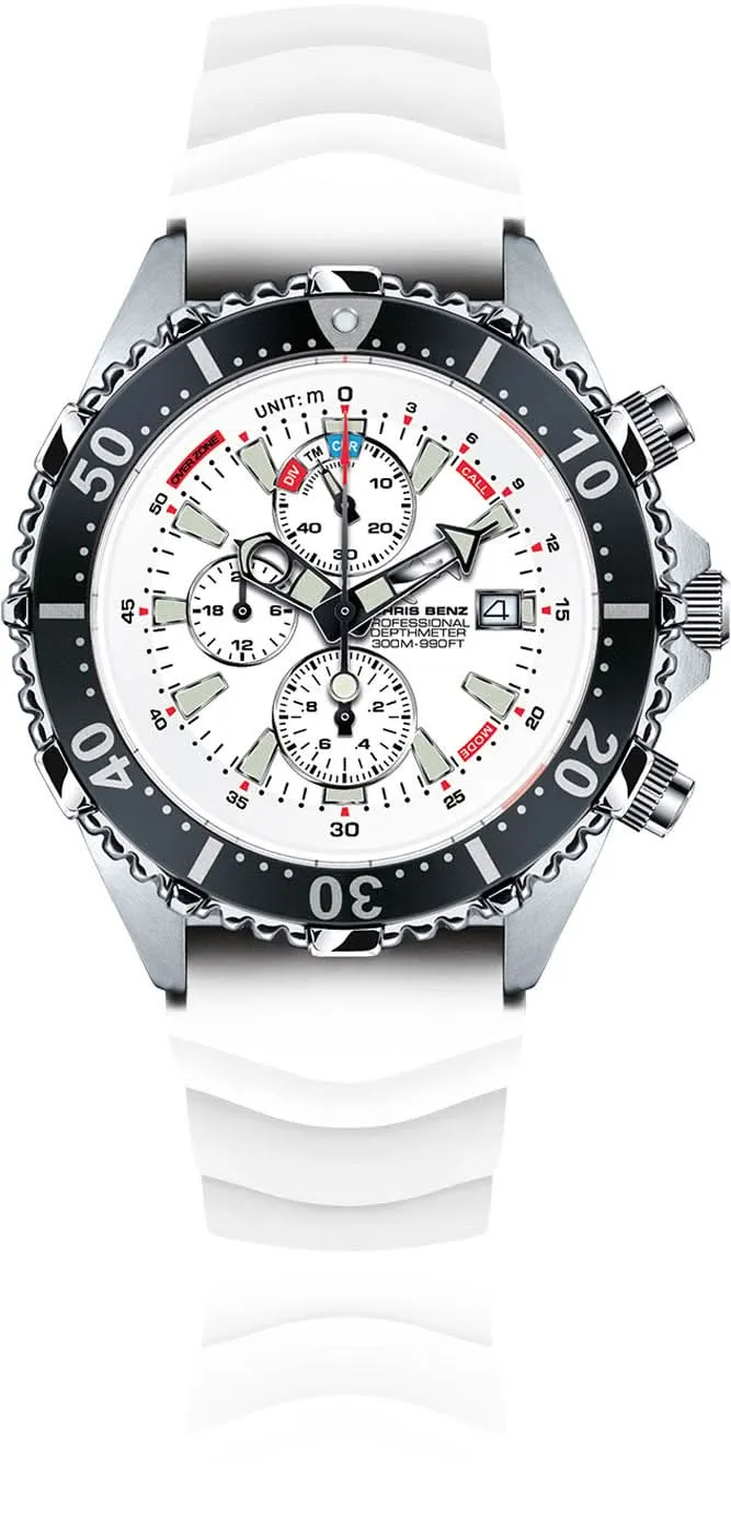 Chris Benz DEPTHMETER CB-C300-W-KBW Herrenuhr • 300m • Saphirglas