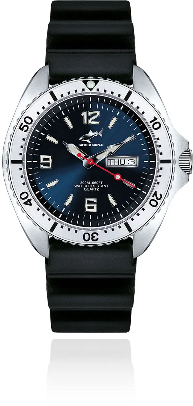 Chris Benz ONE Medium CBO-B-KB-SI Damenuhr • Saphirglas