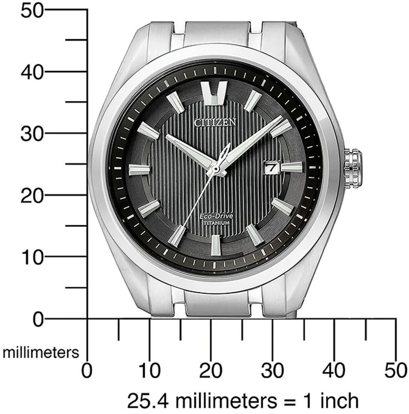 Citizen Super Titanium AW1240-57E Herrenuhr • Eco-Drive Antrieb • Kratzfestes Saphirglas