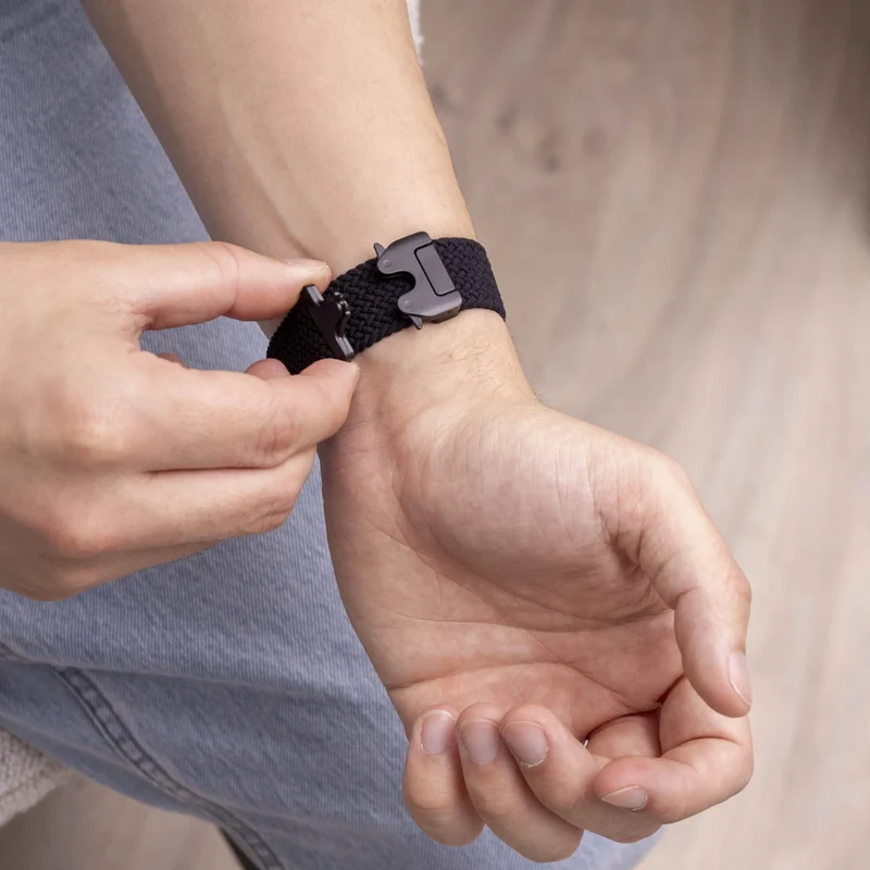 Samsung Galaxy Watch 9 - 40mm Geflochtenes Armband mit P-Schnalle (Schwarz)