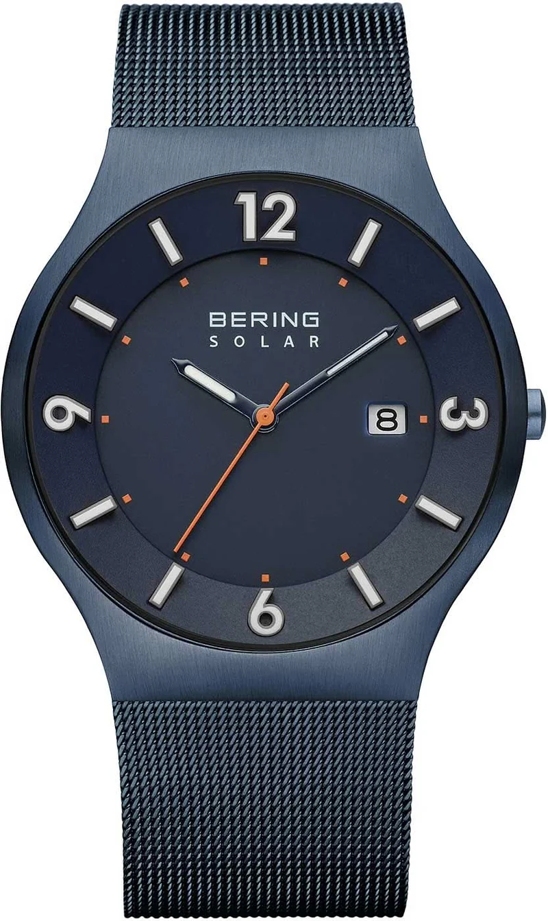 Bering Solar 14440-393 Herrenuhr • Kratzfestes Saphirglas • Feines Milanaise-Armband