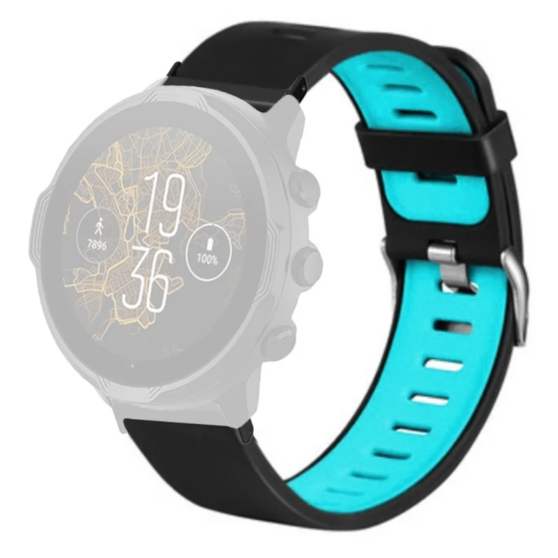 Suunto Spartan Sport Wrist HR Baro / Suunto 7 Watch Bands Dual Color Flexible Straps - Black+Green