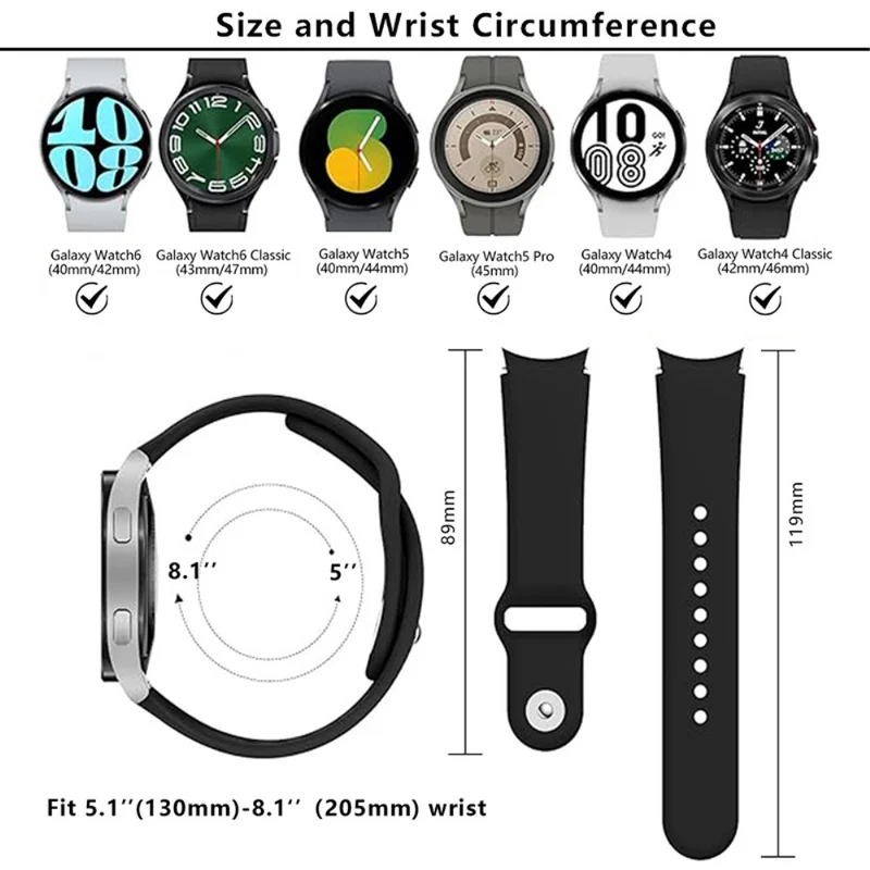 KALEBOL KLB-DKGJ-001 Samsung Galaxy Watch6 / Watch6 Classic / Watch5 Silicone Watch Band Adjustable Strap - Wine Red