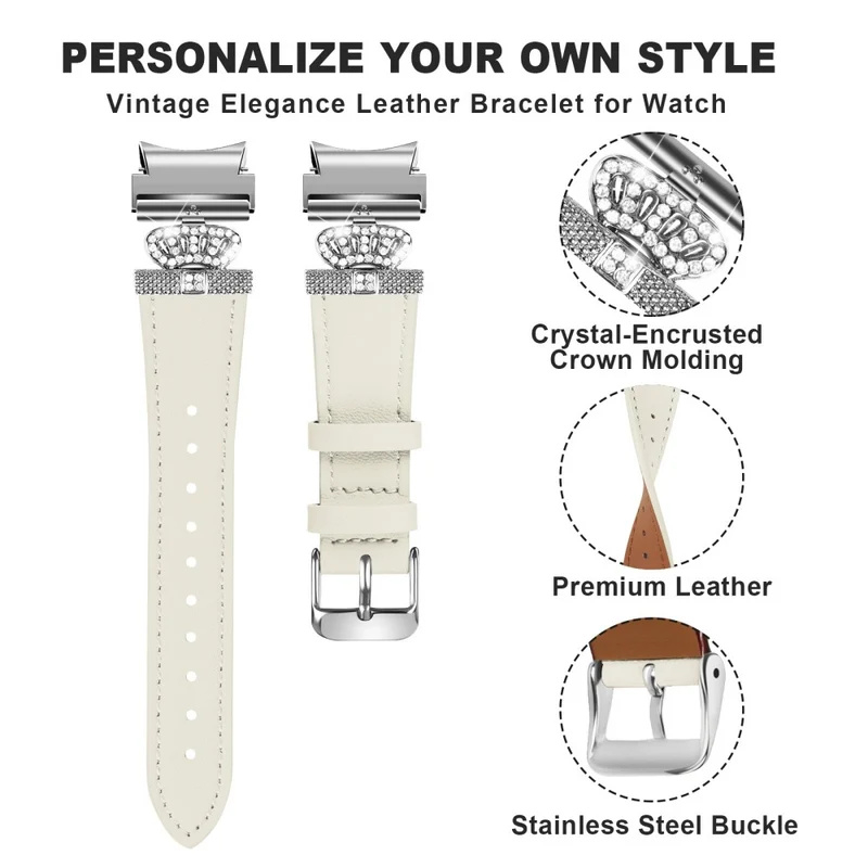 Samsung Galaxy Watch6 40mm / 44mm / Watch6 Classic 43mm / 47mm Watchband Connector Genuine Cow Leather Strap