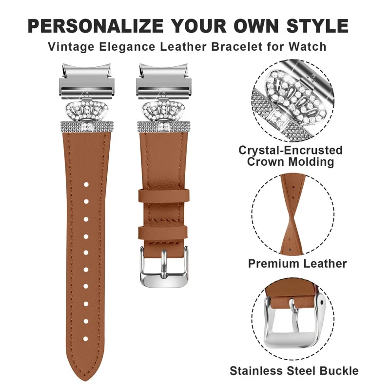 Samsung Galaxy Watch6 40mm / 44mm / Watch6 Classic 43mm / 47mm Watchband Connector Genuine Cow Leather Strap