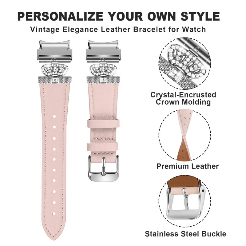 Samsung Galaxy Watch6 40mm / 44mm / Watch6 Classic 43mm / 47mm Watchband Connector Genuine Cow Leather Strap