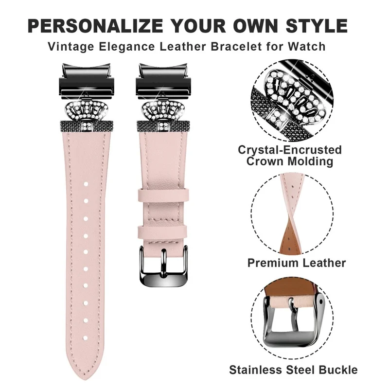Samsung Galaxy Watch6 40mm / 44mm / Watch6 Classic 43mm / 47mm Watchband Connector Genuine Cow Leather Strap