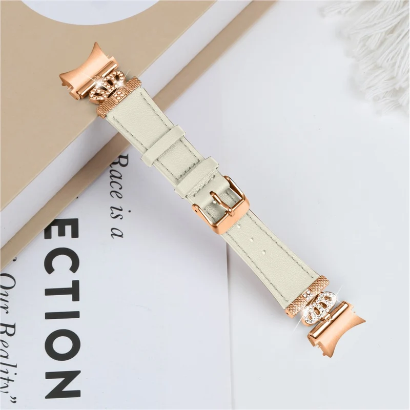 Samsung Galaxy Watch6 40mm / 44mm / Watch6 Classic 43mm / 47mm Watchband with Connector Genuine Cow Leather Strap