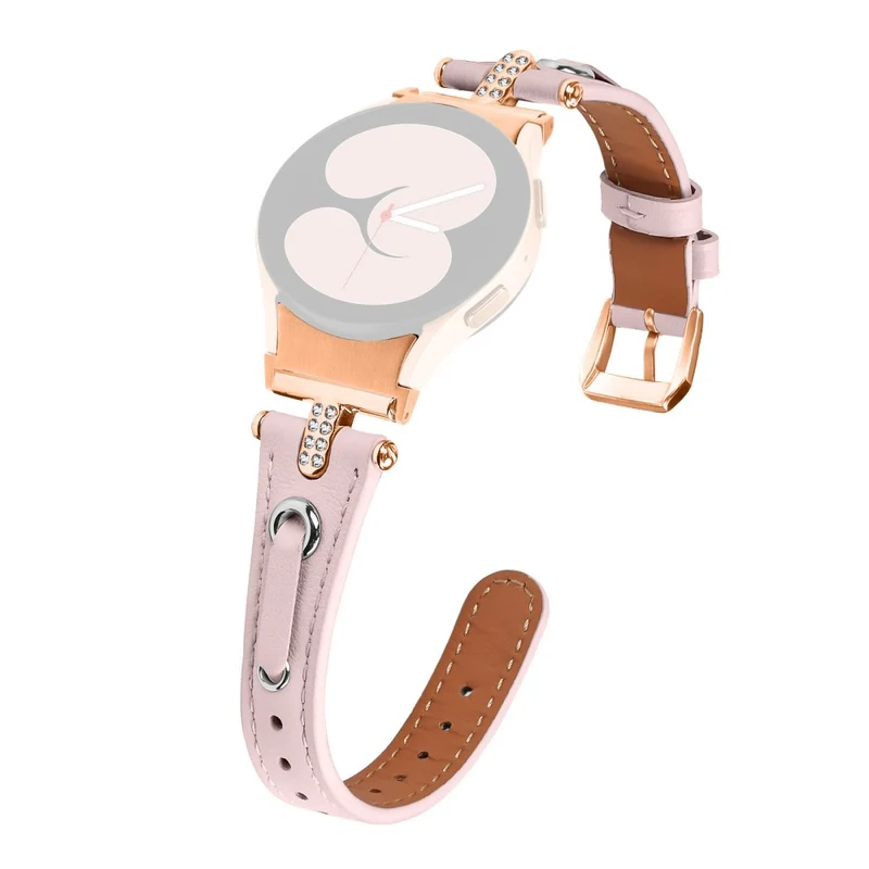 Samsung Galaxy Watch6 Watchband Genuine Cow Leather Strap - Apricot