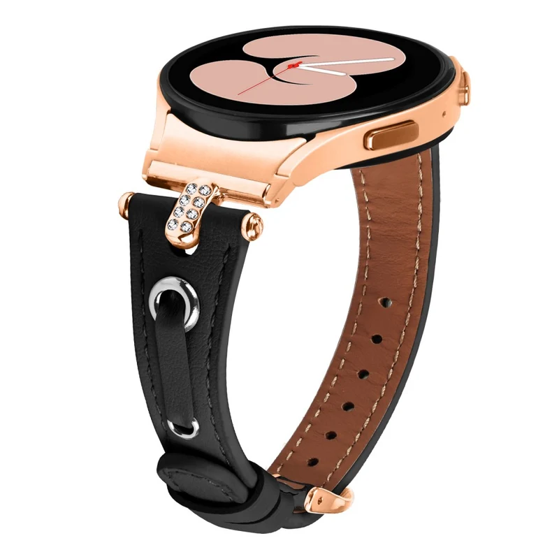 Samsung Galaxy Watch6 Watchband Genuine Cow Leather Strap - Apricot