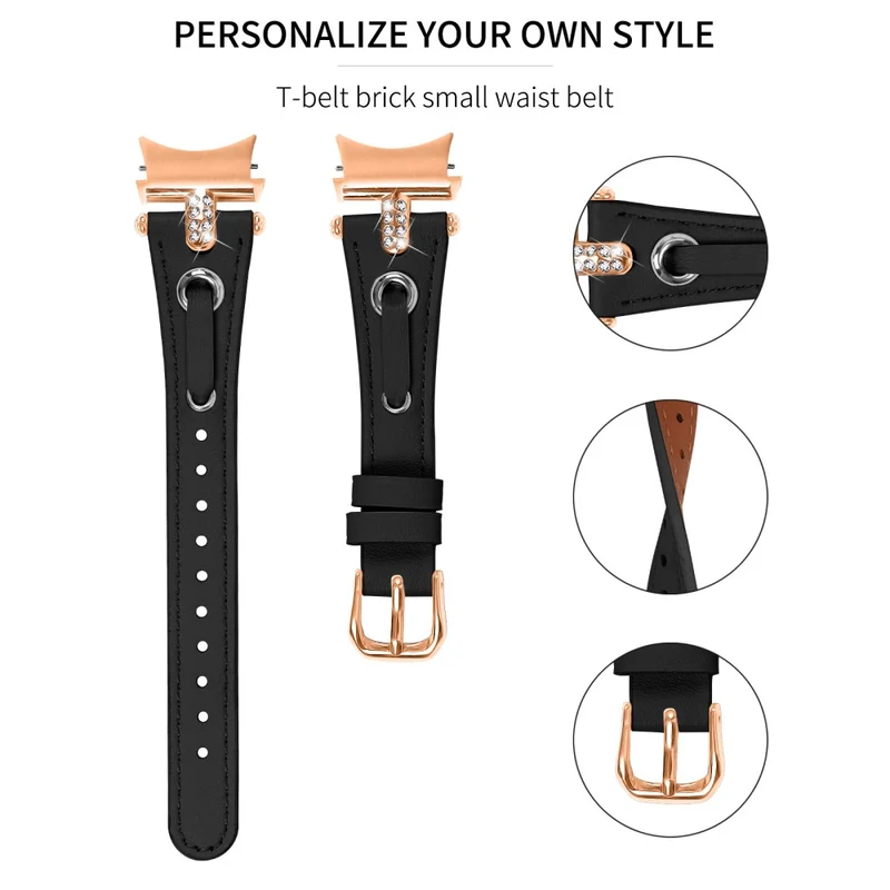 Samsung Galaxy Watch6 Watchband Genuine Cow Leather Strap - Apricot