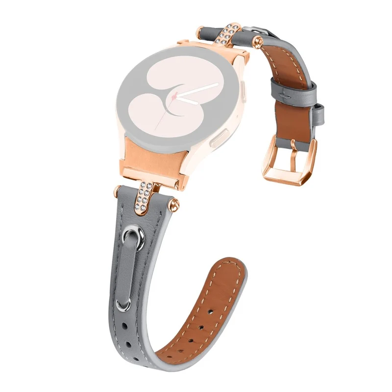 Samsung Galaxy Watch6 Watchband Genuine Cow Leather Strap - Apricot