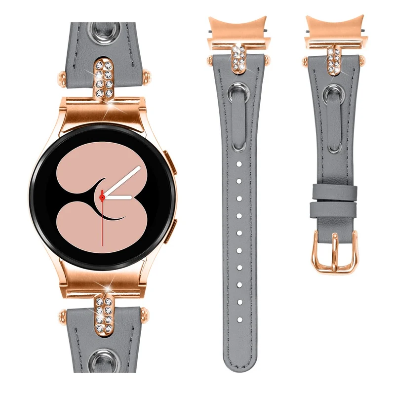 Samsung Galaxy Watch6 Watchband Genuine Cow Leather Strap - Apricot