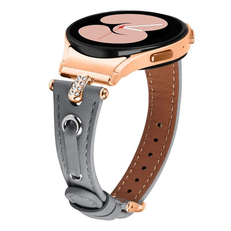 Samsung Galaxy Watch6 Watchband Genuine Cow Leather Strap - Apricot